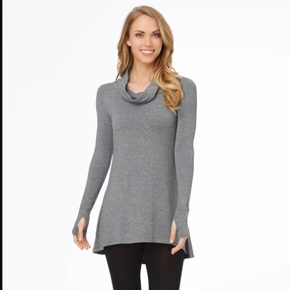 New Cuddl Duds french terry long sleeve mock neck tunic charcoal | Size M - Picture 1 of 7